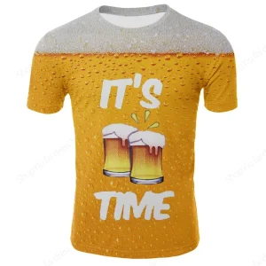 Men T Shirt Beer 3D Printed T-shirt Men Woman Fashion Casual Harajuku Oversized T-shirt Unisex Street Cool Tops Man Clothing