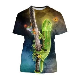 Funny Chameleon Graphic T-Shirts Men Women Summer Streetwear Fashion Harajuku Casual Oversized Short Sleeve T Shirt Men Clothing