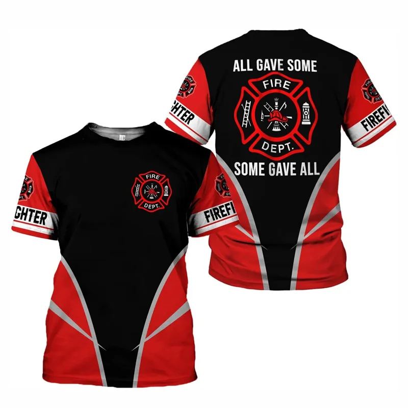Firefighter Graphic T Shirt For Men Clothing Fashion 3D Printed Short Sleeves Tops Summer Street T-shirt Oversized Tee Shirts - Image 4